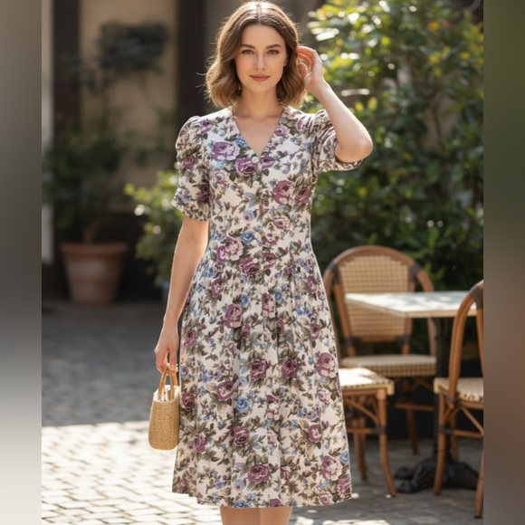Miss Dorby Dresses & Skirts - Miss Dorby Floral V-Neck Dress